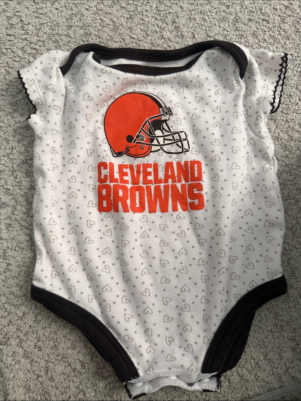 NFL Cleveland Browns White and Orange Baby One-Piece Bodysuit